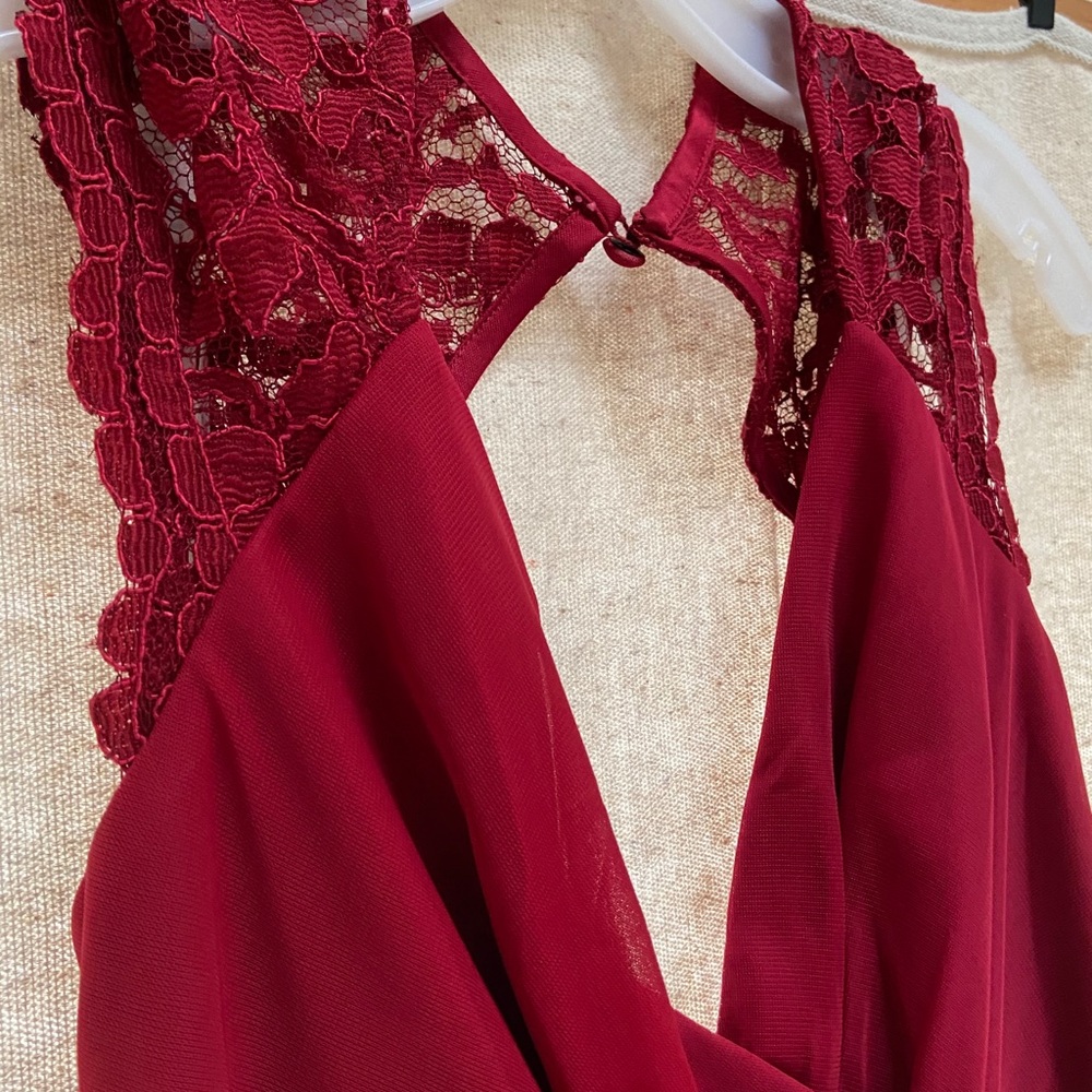 Size Six David’s Bridal Gown in Apple Red